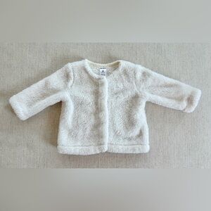 Carter’s White Faux Fur Baby Girl Coat Sz 6 Months
